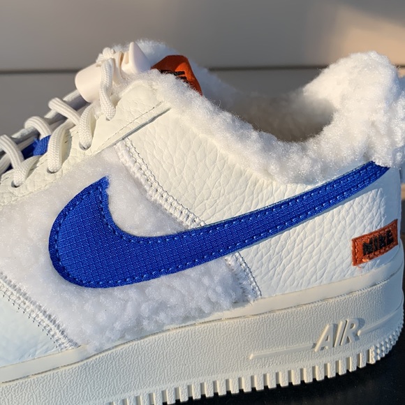 Nike Air Force 1 '07 Women’s Coconut Milk/Campfire Orange/Racer Blue Sneakers - Picture 6 of 9
